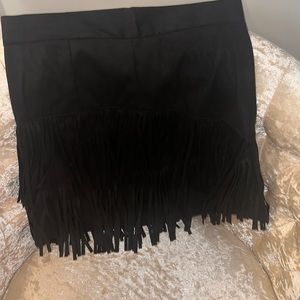 Altar’d State black suede fringe skirt